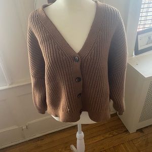 Boden, ribbed oversized ribbed cardigan, camel, size L NWT